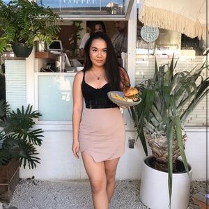 Asymmetrical Nude Skirt